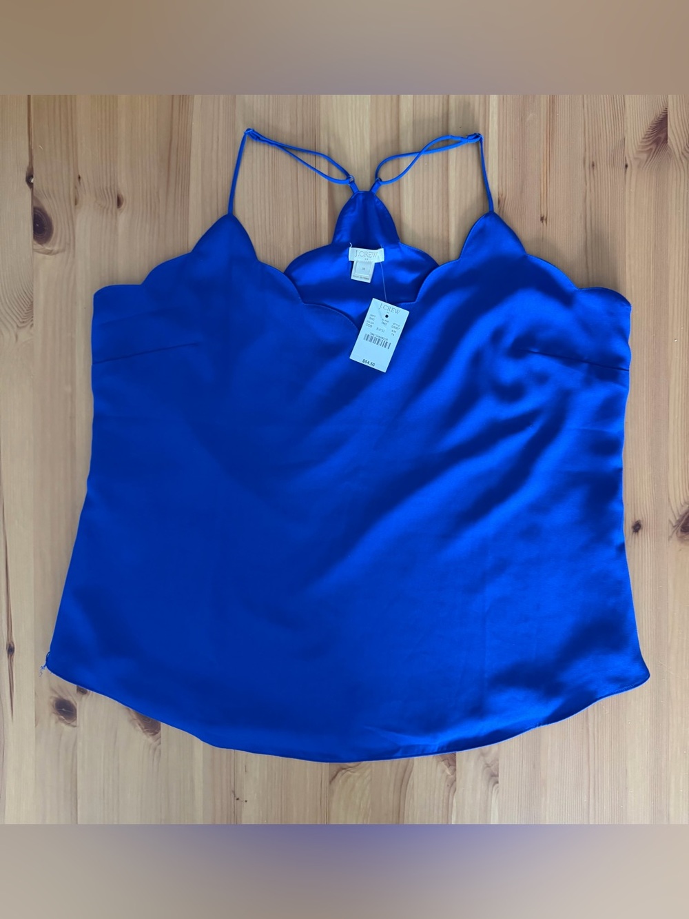 New with tags J. Crew Royal Blue Scalloped Neckline Tank